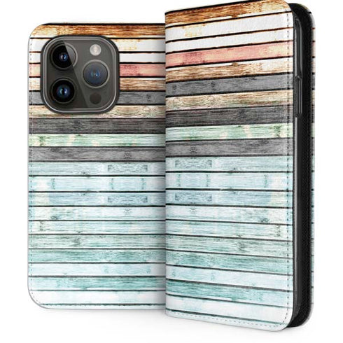 Wooden Stripes iPhone 15 Pro Folio Case